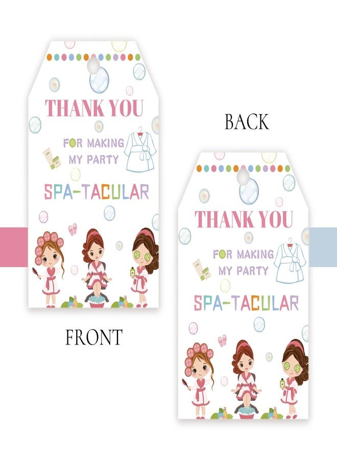 FORSHEEP 50pcs Spa Thank You Tags, Spa Day Gift Tag with String for Girl Makeup Party, Spa Thank You Paper Tags for Pajama/Pamper Birthday Party Favors - Image 4
